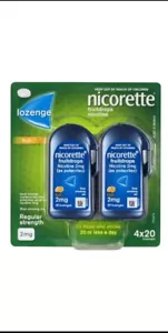 🟢 Nicorette Fruit Nicotine Lozenges x 80 Stop Smoking Aid 2mg Sugar Free - Picture 1 of 2