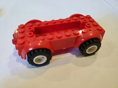Lego Red Car Truck Base w/ Wheels Tires 6157 - Image 1 of 2