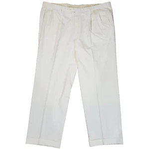 Pantalones de vestir Brooks Brothers de colección marfil blanco plisados puños lana clara para hombre 46x31 - Imagen 1 de 10