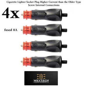 4x 12/24V High Current Cigarette Screwed 8A Lighter Socket Plug Strain Relief - Picture 1 of 3