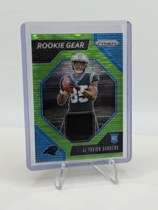 Ja'Tavion Sanders 2024 Panini Prizm Rookie Gear Neon Green Pulsar MEM RG-JSS - Picture 1 of 2