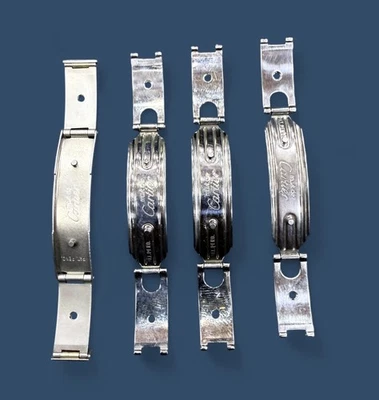 Auténtico Cartier Must 21 Lote de 4 Hebillas de Acero Inoxidable/Pulsera Reloj R Foto 1 de 4