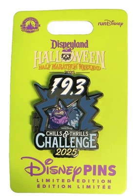 Prendedor de pánico de dolor 19,3 fin de semana de Halloween de media maratón Disneyland Run 2025 LE 1200 Foto 1 de 2