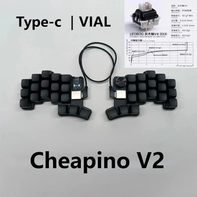 Cheapino V2 Split Ergonomic Mechanical Keyboard 36 Keys QMK/Vial Hot Swap USB-C - Image 1 of 4