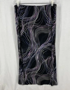 Falda elástica abstracta negra Kathy Ireland Plus vintage años 90 para mujer talla 1X - Imagen 1 de 15