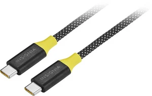 Insignia- 8ft 100W USB-C to USB-C Charge-and-Sync Braided Cable - Black - Picture 1 of 4