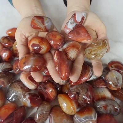 Piedras de palma de cristal de ágata cornalina Sardonyx con bandas naturales de 9,2 lb 80 piezas curación Foto 1 de 4