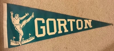 RARE VINTAGE 1940’S-50S GORTON HIGH SCHOOL YONKERS FOOTBALL PENNANT 28 1/2” - Image 1 of 3