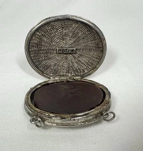 Vintage Estée Lauder Silvertone Solid Perfume Compact Pendant - Picture 1 of 7