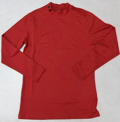 Under Armour ColdGear Compression Mock 1345703 707 man LS orange shirt Brand New - Image 1 of 2