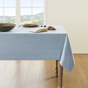 Blue Tablecloth, Farmhouse Linen Style Table Cloth Rectangle Table Cloths 60 ... - Picture 1 of 7