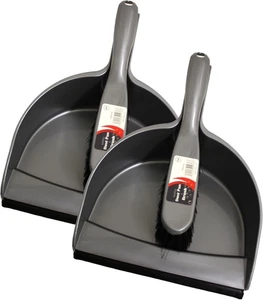 Gray Dustpan and Brush Sets 2 Pack, Portable Cleaning Brush and Dustpan-Durable - Picture 1 of 5