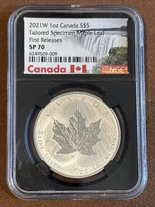 2021W- Canada- Tailored Specimen Maple Leaf- NGC-SP70- First Releases - Picture 1 of 2
