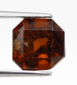 No Heat Loose Octagon Certified Natural Brown Hessonite Garnet Gemstone 3.37 Ct - Picture 1 of 10