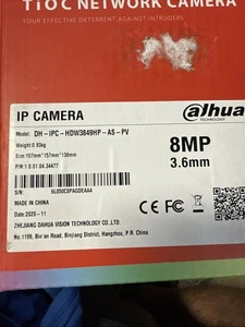 DAHUA IP 4K 8MP TIOC CAMERA DH - IPC - HDW3849HP - AS - PV 3.6mm LENS - Picture 1 of 2
