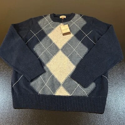 Suéter Sonoma Argyle Clásico Tejido Pullover Lana de Cordero Azul Marino Para Hombres Grande Nuevo con Etiquetas Foto 1 de 4