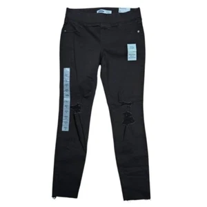 Old Navy Rockstar Skinny Ankle Jeggings Womens Size 6 Distressed Black Raw Hem - Picture 1 of 5