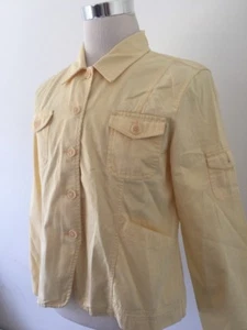 Orvis Damen Frühling gelb Knopfleiste Jacke 100 % Baumwolle Größe 16 - Bild 1 von 5