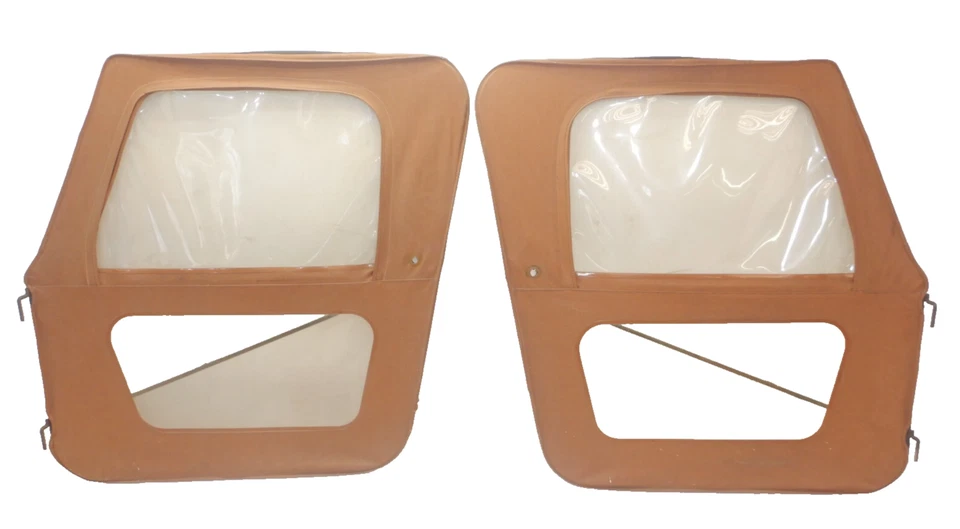 Jeep CJ CJ7 CJ8 76-86 OEM Nutmeg Full Soft Door Pair Clear Window 1 Piece Foto 1 de 4