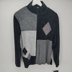 Womens Erika Collection Jacket Size S Houndstooth Black White Red - Picture 1 of 5