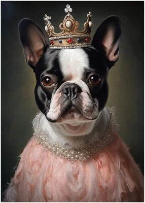 Boston Terrier Royal Princess Jigsaw Puzzle 300/500/1000 Piece - Image 1 of 3