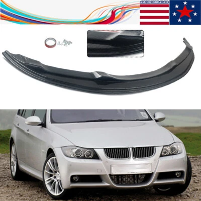 Front Bumper Lip Splitter Carbon Look For BMW E90 E91 325i 335i M Tech 2005-2008 Foto 1 de 4