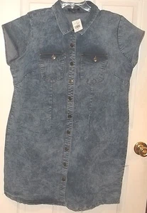 Womens Plus~NEW LOOK~DENIM DRESS~size 2X~NWT~Blue Jeans~Button Up - Picture 1 of 5