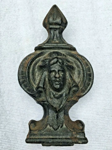 Antique Cast Iron Pediment Victorian Face Cover