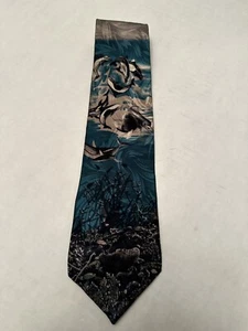 Endangered Species Orca Whale/Ocean Silk Tie - Picture 1 of 6