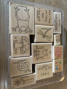 Set Of 10 Stampin Up Woodland Creature Wood Stamps W/2 Birthday Xtra Stamps:) - Picture 1 of 11