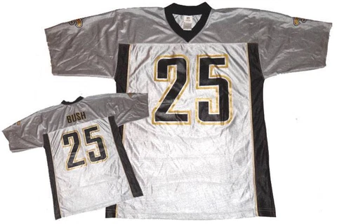 NWT Reggie Bush #25 New Orleans Saints NFL Mens V-Neck Dazzle Jersey - Gray Cover