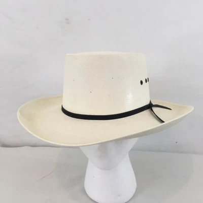 Western Express Appaloosa sz 7 White Hard Shell Banded Cowboy Hat — 第 1/4 张图片