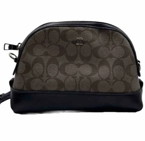 Coach Limited Signature Dome Crossbody Canvas Shoulderbag Khaki / Black F76674 - Picture 1 of 13