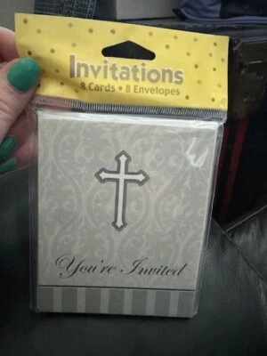 Devotion Christening You're Invited invitations 8ct. Party Supply New!!! - Image 1 of 2