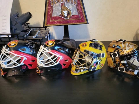 OTTAWA SENATORS AUTOGRAPH LOT OF MINI GOALIE HELMETS Cover