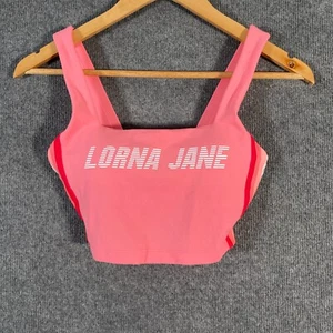 Lorna Jane Sports Bra Womens XS Pink White Fitted Razor Back Gym Yoga Long 1Y - Picture 1 of 8