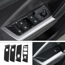 For Audi Q3 2019-2021 Carbon Fiber Interior Window Switch Panel Cover Trim 4PCS