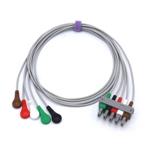 PH EKG Zuleitungen M1625A kompatibel 5 Adern AHA SANP - Bild 1 von 5