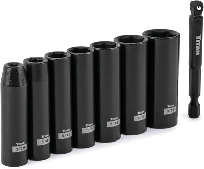 Titan 46301 8-Piece 1/4-Inch Drive SAE Deep Impact Socket Set - Image 1 of 3