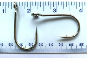 100 ganchos de pesca Siwash de ojo abierto niquelados GT 9171 6x fuerza tamaño 4/0 - Imagen 1 de 1