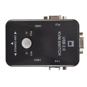 Usb Kvm Switcher 2 Port Vga Svga Box Usb 2.0 Mouse Keyboard 1920X1440 5588 - Afbeelding 1 van 6