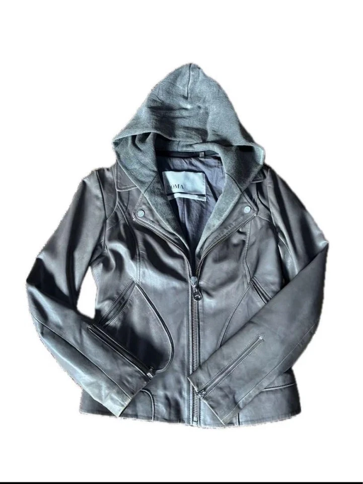 DOMA 100% Sheep Leather Biker Jacket Gray - Image 1 of 4