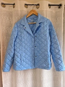 LL Bean Jacket Womens Large Blue Quilted Full Zip Puffer Pockets Outdoors Spring - Picture 1 of 7