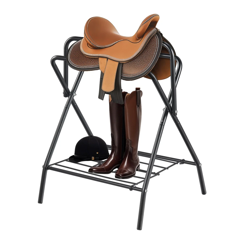 Folding Saddle Rack Portable Freestanding Horse Saddle Stand 132 lbs - Image 1 of 4