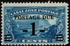 Canal Zone Stamp Scott # J21 Mint F-VF 1 Cent on 5 Cents Surcharged Postage Due - Picture 1 of 1