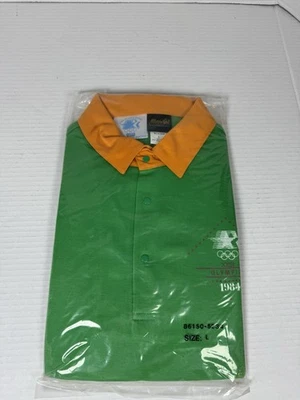 Vintage 1984 Olympic Staff Shirt Green Uniform Levis Deadstock Mens Sz Large - Image 1 of 4