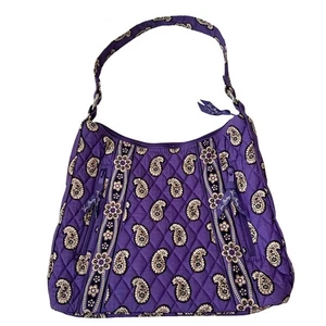 Vera Bradley "Simply Violet" Retired Purple Paisley Print Shoulder/Tote Purse - Picture 1 of 6