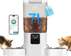 Futterautomat für Katzen mit Slow Feed für 2 Katzen: 5G WiFi Futterautomat für Hunde mit - Bild 1 von 12