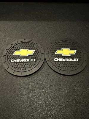 2 piezas Chevrolet Pajarita Auto Posavasos Negro PVC Porta Bebidas Protectores Nuevo con Etiquetas Foto 1 de 4