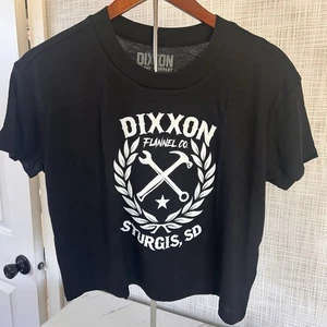 Dixxon Flanell Sturgis SD Damen Sketchy Crest Cropped Crop SCHWARZ Top Gr. XL BxHH - Bild 1 von 6